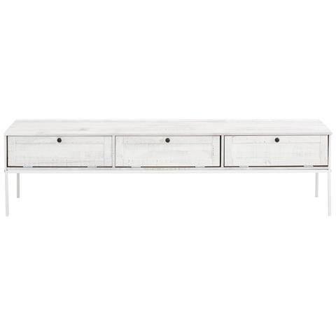 Freya Credenza Bassa Con 3 Ante A Ribalta In Pino Bianco Panna - Foto 2