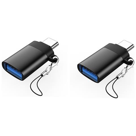 Adattatore Da Usb-c A Usb Con Laccetto, Confezione Da 2 Black - Foto 1