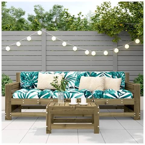 Poggiapiedi Da Giardino 62x30x32 Cm In Legno Impregnato Di Pino - Foto 3
