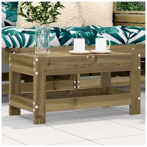 Poggiapiedi Da Giardino 62x30x32 Cm In Legno Impregnato Di Pino - Foto 1