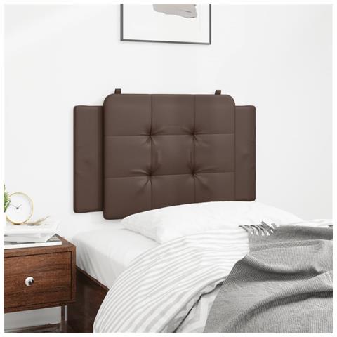 Cuscino Testiera Marrone 90 Cm In Similpelle - Foto 3