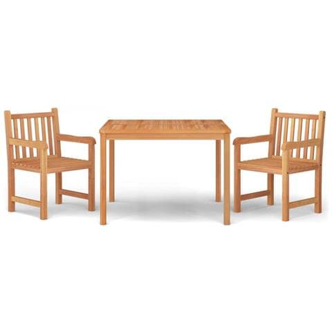 Set da Pranzo per Giardino 3 pz in Legno Massello di Teak - Foto 1