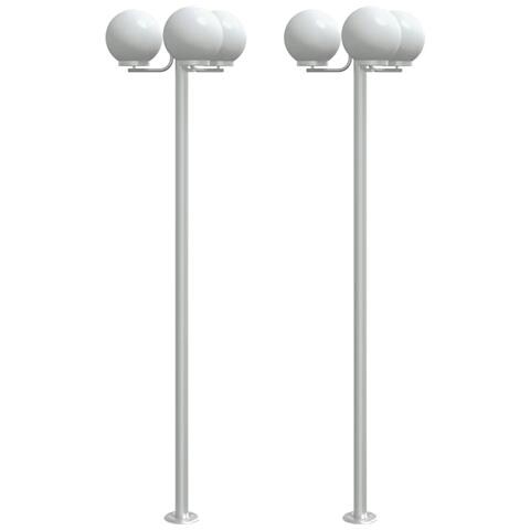 Lampade da Terra per Esterni 3pz Argento 215cm in Acciaio Inox - Foto 1