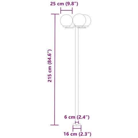 Lampade da Terra per Esterni 3pz Argento 215cm in Acciaio Inox - Foto 8