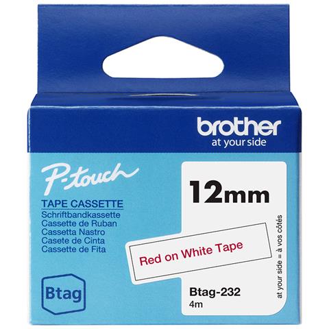 BTAG-232 nastro per etichettatrice Rosso su bianco - Foto 1