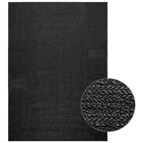Tappeto Zizur Antracite 160x230 Cm Aspetto Iuta Interni Esterni - Foto 1