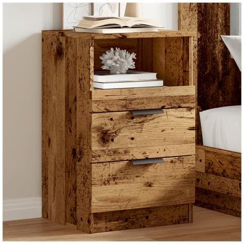 Comodino Legno Vecchio 40x36x65 Cm In Legno Multistrato - Foto 3