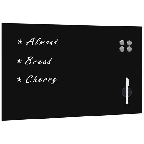 Lavagna Magnetica A Parete In Vetro 100x60 Cm Nera - Foto 2