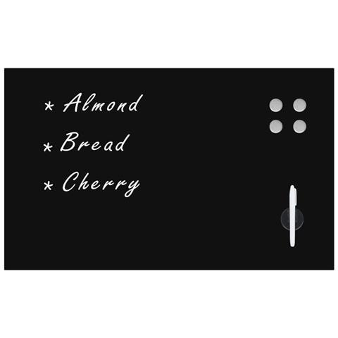 Lavagna Magnetica A Parete In Vetro 100x60 Cm Nera - Foto 1