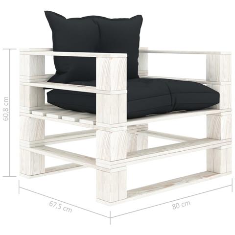 Lusso Casadino -  Poltrona Da Giardino Pallet Con Cuscini Antracite In Legno - Foto 6