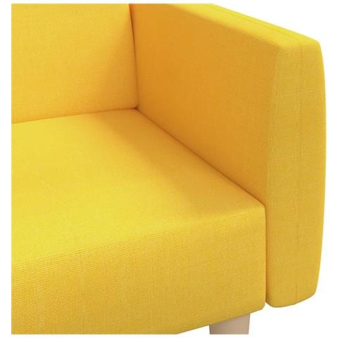 Divano Letto a 2 Posti Giallo in Tessuto - Foto 9