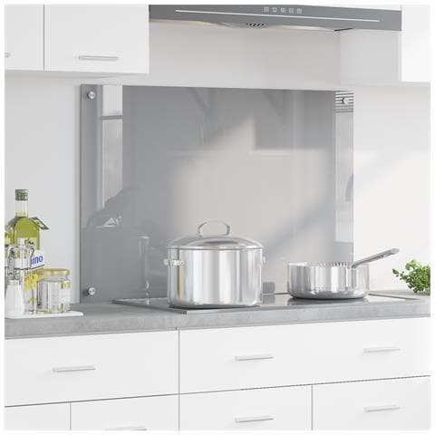 Schienale Cucina Grigio Chiaro 90x60x0,6 cm in Vetro Temperato - Foto 2