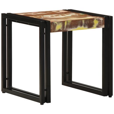 Tavolino da caffè Multicolore 40x50x38 cm Legno Massello Recuperato - Foto 1