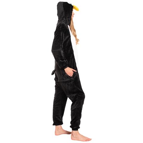 Pigiama Da Donna Tuta Kigurumi Onesie Costume Pinguino Nero 155-165 M - Foto 2