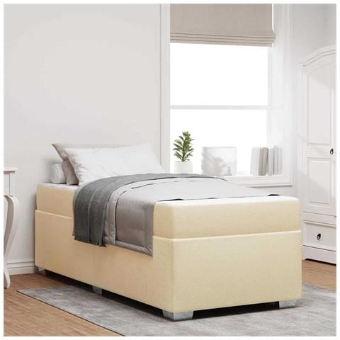 Struttura del letto Crema 90 x 190 cm Tessuto - Foto 2