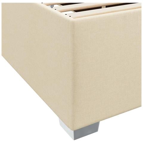 Struttura del letto Crema 90 x 190 cm Tessuto - Foto 9