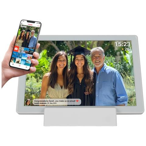 PFF-1070W cornice per foto digitali Bianco 25,6 cm (10.1") Touch screen Wi-Fi - Foto 3