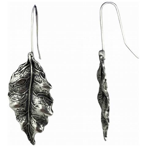Orecchino A Gancio Con Foglia Autunnale In Metallo Placcato Argento Sterling - Foto 2