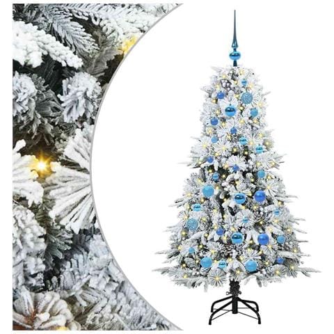 Albero di Natale Artificiale con Rami Pieghevoli Bianco 150 cm - Foto 1