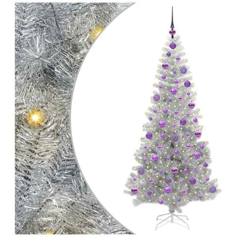 Albero di Natale con 300 LED con supporto Argento 180 cm PET - Foto 1