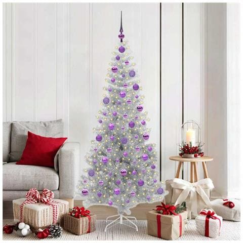 Albero di Natale con 300 LED con supporto Argento 180 cm PET - Foto 2