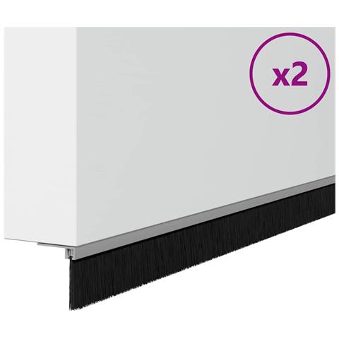 Spazzole per porte autoadesive 2 pcs Argento 100 cm - Foto 1