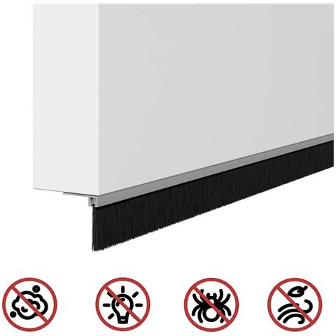 Spazzole per porte autoadesive 2 pcs Argento 100 cm - Foto 9