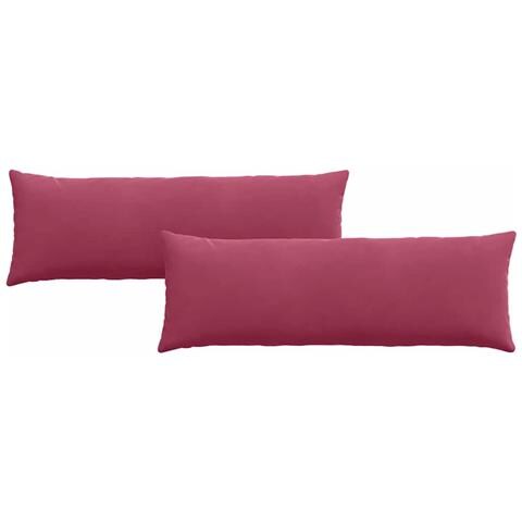 Cuscini da Divano 2 pcs Rosso Vino 120 x 40 cm Tessuto in Cords - Foto 1