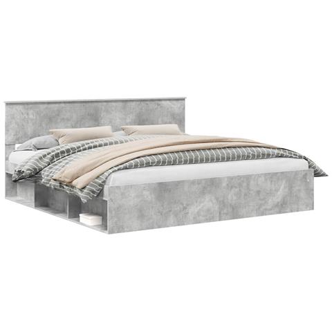 Struttura del letto Calcestruzzo 200 x 200 cm Pino massello - Foto 1