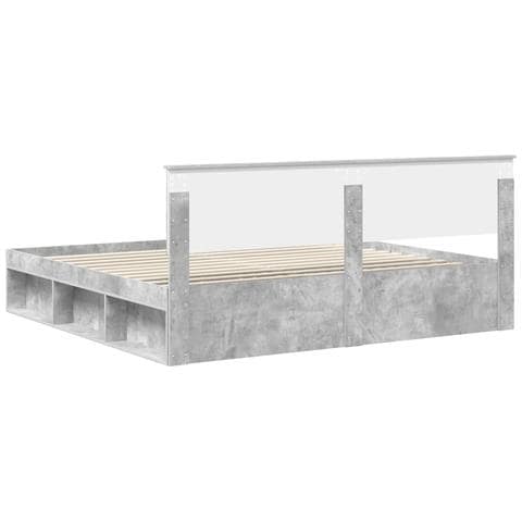 Struttura del letto Calcestruzzo 200 x 200 cm Pino massello - Foto 9