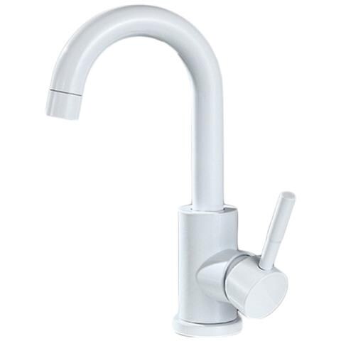 Rubinetto per lavabo da bagno, Blackswan, tipo M238, modello rotondo bianco, misura 23,5 cm - Foto 1