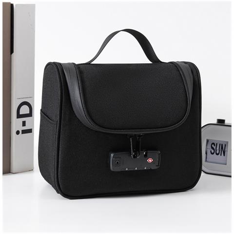 Borsa Organizer Portaoggetti Lucchettabile - Custodia Con Password In Tessuto Oxford Black - Foto 2