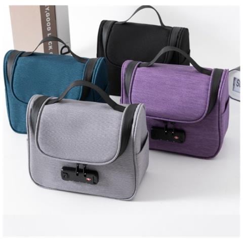 Borsa Organizer Portaoggetti Lucchettabile - Custodia Con Password In Tessuto Oxford Black - Foto 4