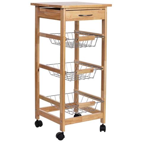 Carrello Cucina In Legno 37x37x81,5h Cm Marrone - Foto 1