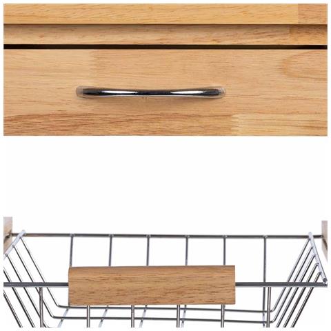 Carrello Cucina In Legno 37x37x81,5h Cm Marrone - Foto 8