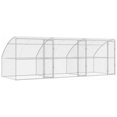 Cuccia per cani 3 pcs Argento 6 x 2 x 2 m Acciaio zincato - Foto 1