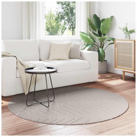 Tappeti per area Rotondo HUARTE Crema Ø 120 CM Poliestere - Foto 2