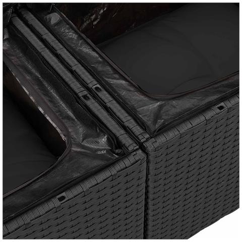 Set Divano da Giardino 7 pcs Nero polyrattan - Foto 9