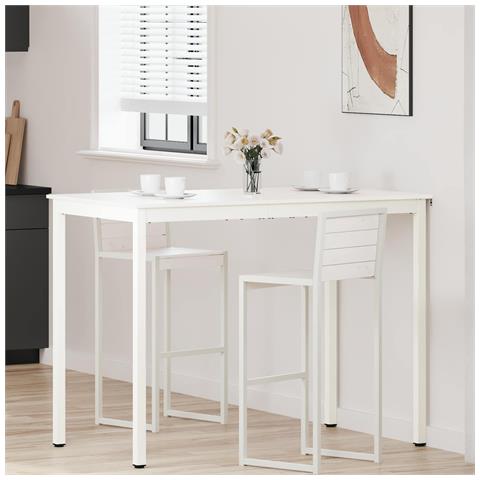 Tavolo da bar Bianco 110 x 55 x 105 cm Pino massello - Foto 2