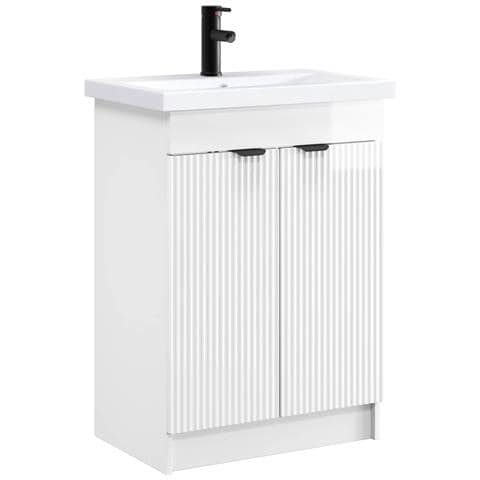 Set di mobili per il bagno Bianco Lucido 56 x 37,5 x 81 cm - Foto 1