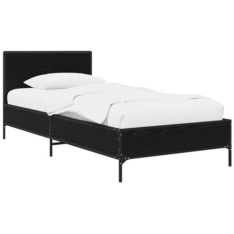 Struttura letto con testata Rovere Nero 80 x 200 cm - Foto 1