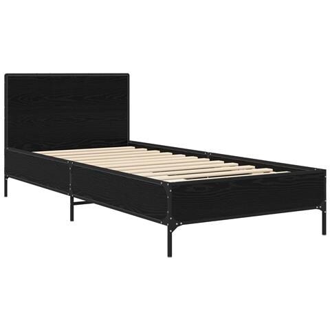 Struttura letto con testata Rovere Nero 80 x 200 cm - Foto 2