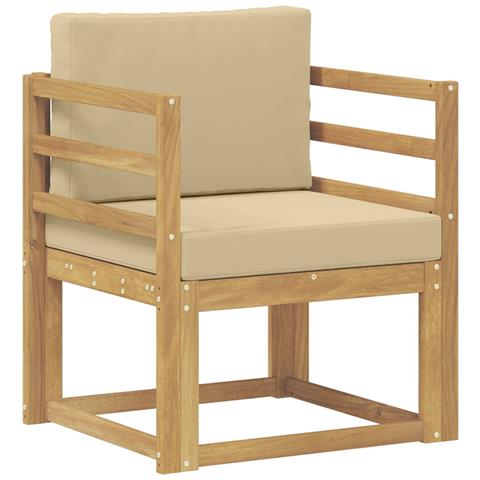 2 Pezzo Set di divani da esterno Poliestere Bianco e Beige - Foto 1