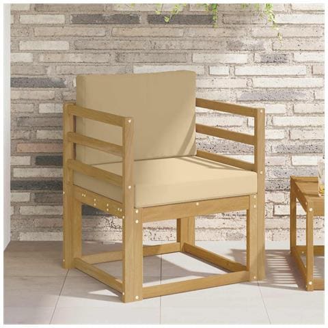 2 Pezzo Set di divani da esterno Poliestere Bianco e Beige - Foto 2