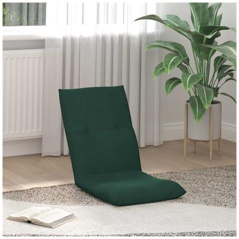 Sedia a pavimento regolabile Verde Scuro Velluto - Foto 2