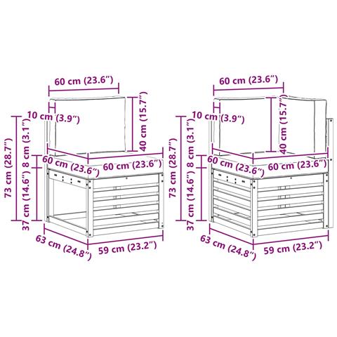 Set di divani da esterno 6 pcs Bianco e Antracite - Foto 9