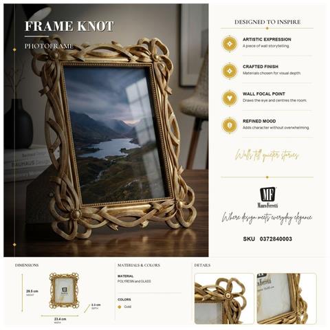 Cornice Portafoto Knot Oro Con Decoro A Nodi 15x20 Cm - Foto 7