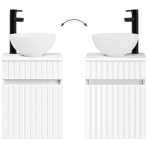 Set di mobili per il bagno 2 pz Bianco 33 x 34,5 x 100 cm - Foto 2