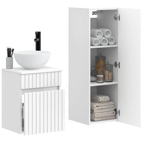 Set di mobili per il bagno 2 pz Bianco 33 x 34,5 x 100 cm - Foto 10