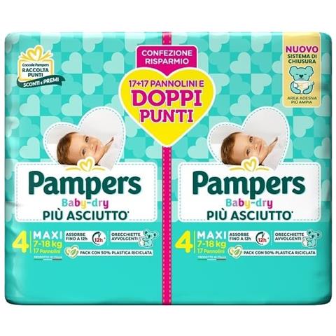Pampers Baby Dry Pannolino Duo Downcount Maxi 34 Pezzi - Foto 2